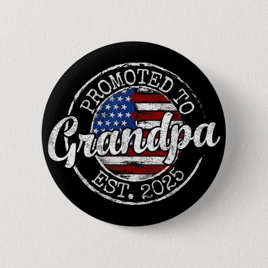 Binnenkort Opa Vanaf 2025 Straks Opa Ronde Button 5,7 Cm (Voorkant)