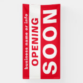 Binnenkort openen Business Red White Outdoor Banne Spandoek (Verticaal)