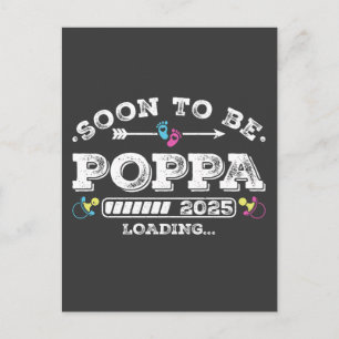 Binnenkort papa 2025 aan het laden briefkaart