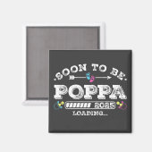 Binnenkort papa 2025 Laden vierkant Magneet (Voorkant / Achterkant)