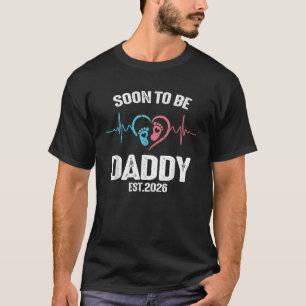 Binnenkort papa 2026 Vaderdag Eerste keer papa T-shirt