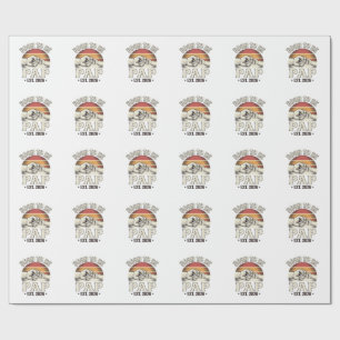 Binnenkort papa 2026 Vintage baby vuistbumper ontw Cadeaupapier