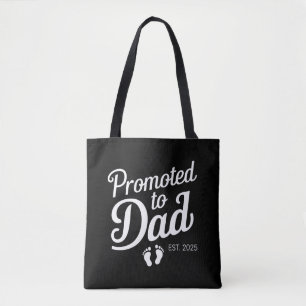 Binnenkort Papa EST 2025 Grappig Binnenkort Vader Tote Bag
