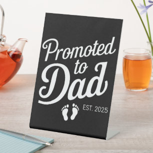 Binnenkort Papa EST 2025 Leuk Binnenkort Vader Reclamebord Met Voetstuk