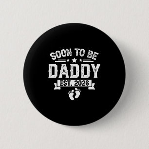 Binnenkort Papa Est. 2026 Vaderdag Eerste Keer  Ronde Button 5,7 Cm