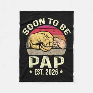 Binnenkort papa est 2026 voor nieuwe papa grappige fleece deken