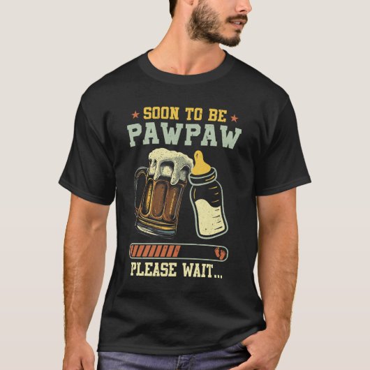 Binnenkort Pawpaw EST 2025 zwangerschapsaankondigi T-shirt (Voorkant)