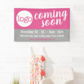 Binnenkort reclame - Logo en details toevoegen Spandoek (Insitu)