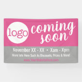 Binnenkort reclame - Logo en details toevoegen Spandoek (Horizontaal)