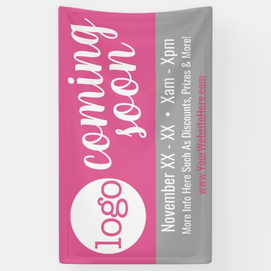 Binnenkort reclame - Logo en details toevoegen Spandoek (Verticaal)