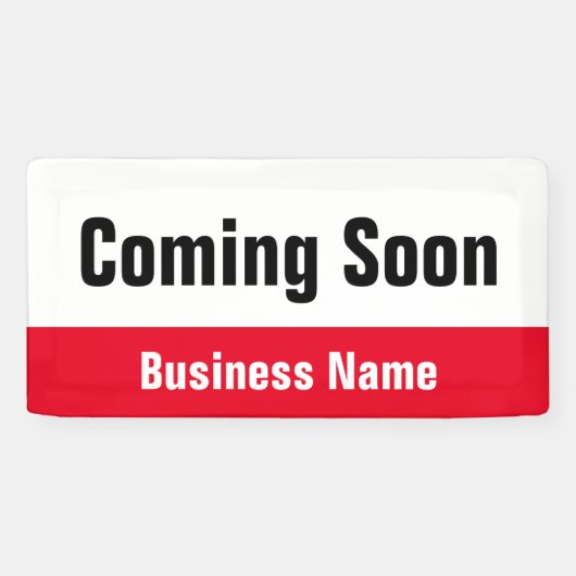 Binnenkort Red Black & White Business Spandoek (Horizontaal)