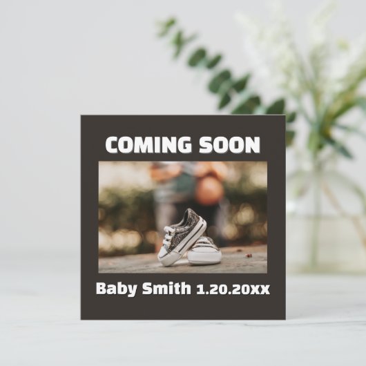 Binnenkort social media Baby Sneakers zwangerschap Aankondiging (Staand voorkant)