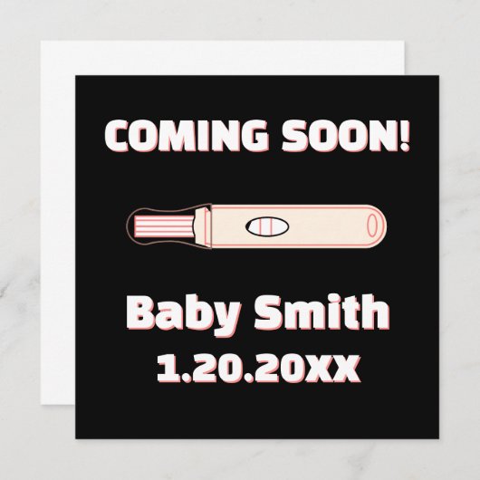 Binnenkort Social Media Positief Roze Zwangerschap Aankondiging (Voorkant / Achterkant)