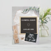 Binnenkort Sonogram foto zwangerschap aankondiging (Staand voorkant)
