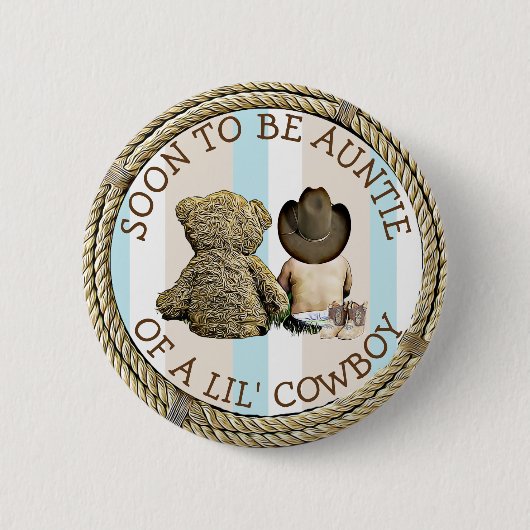 Binnenkort Tante van een Lil Cowboy Button (Voorkant)