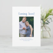 Binnenkort te ontvangen foto Blauwe penseel Zwange Aankondiging (Staand voorkant)