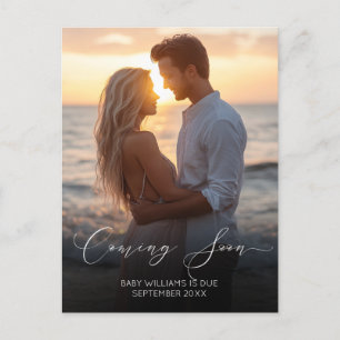 Binnenkort te ontvangen Fotoaankondiging Zwangersc Aankondigingskaart