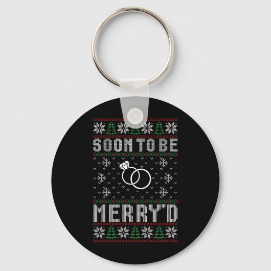 Binnenkort te trouwen met Merry's Kerstbruid Groom Sleutelhanger (Voorkant)