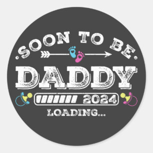 Binnenkort te zijn Daddy 2024 laden Ronde Sticker