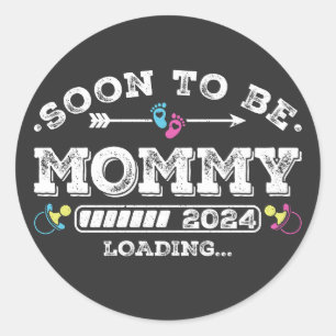 Binnenkort te zijn mama 2024 Laden Ronde Sticker