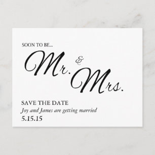 Binnenkort te zijn Mr & Mrs Save the Date Briefkaa Aankondigingskaart