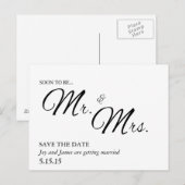 Binnenkort te zijn Mr & Mrs Save the Date Briefkaa Aankondigingskaart (Voorkant / Achterkant)