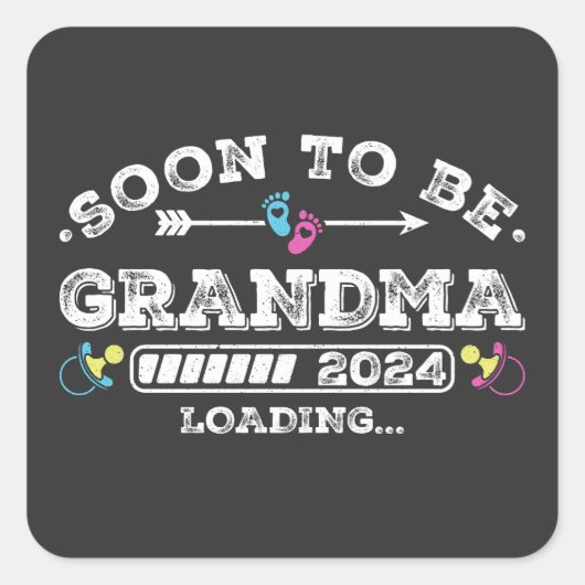 Binnenkort te zijn oma 2024 Laden Vierkante Sticker (Voorkant)