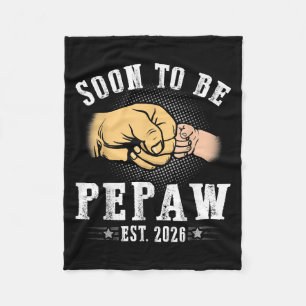 Binnenkort te zijn Pepaw Est.2026 Father's Day Fleece Deken