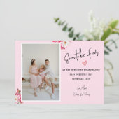 Binnenkort te zijn vier 2 foto's zwangerschap aank aankondiging (Staand voorkant)