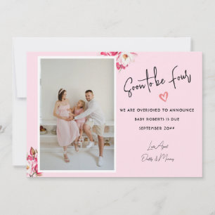 Binnenkort te zijn vier 2 foto's zwangerschap aank aankondiging