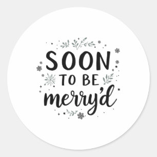 Binnenkort te zijn vrolijk kerst verloofde paar ma ronde sticker
