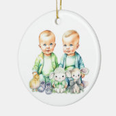 Binnenkort tweeling binnenkort aangekondigd keramisch ornament (Links)
