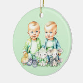 Binnenkort tweeling binnenkort aangekondigd keramisch ornament (Links)