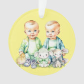 Binnenkort tweeling binnenkort aangekondigd ornament (voorkant)