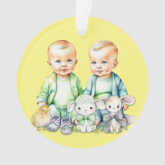 Binnenkort tweeling binnenkort aangekondigd ornament (voorkant)