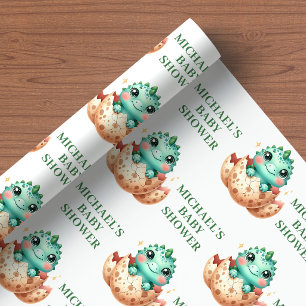 Binnenkort uit het Ei Slanke Dino Baby Shower Inpa Cadeaupapier