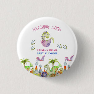 Binnenkort uitbroeden brul MEISJE baby shower Ronde Button 3,2 Cm