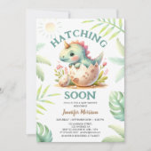 Binnenkort uitkomen! Schattige Dino Dinosaur Meisj Kaart (Voorkant)