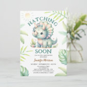 Binnenkort uitkomen! Triceratops dinosaurus-Baby s Kaart (Staand voorkant)