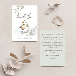 Binnenkort uitkomen vogellente baby shower bedankkaart