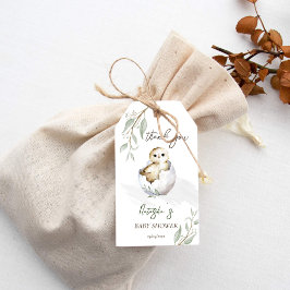 Binnenkort uitkomen vogellente baby shower gunst cadeaulabel