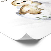 Binnenkort uitkomen vogelluier baby shower verloti poster (Hoek)