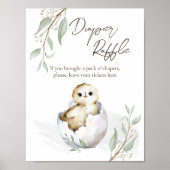 Binnenkort uitkomen vogelluier baby shower verloti poster (Voorkant)