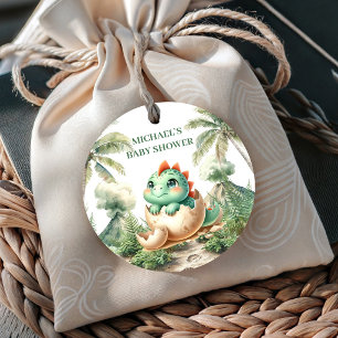 Binnenkort Uitkomend Baby Shower Favor Tags Dino T Bedankjes Labels