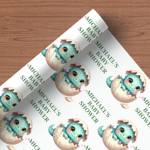 Binnenkort Uitkomend Dino Ei Baby Shower Inpakpapi Cadeaupapier