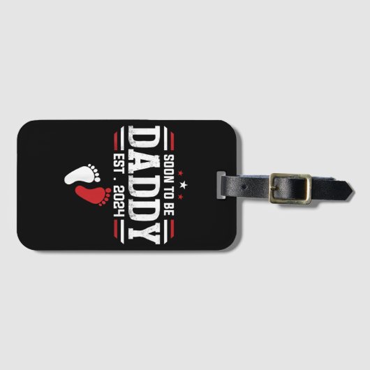 Binnenkort Vader 2024 Nieuwe Vader 2024 Eerste Kee Bagagelabel (Voorkant (horizontaal))