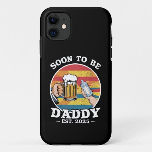 Binnenkort Vader 2025 Eerste Keer Vader 2025 Retro Case-Mate iPhone Case (Achterkant)