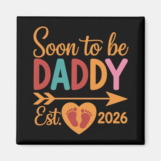 Binnenkort vader 2026 zwangerschap aankondiging magneet (Voorkant)