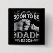 Binnenkort vader 2026 Zwangerschapsaankondiging Vierkante Button 5,1 Cm (Voorkant)