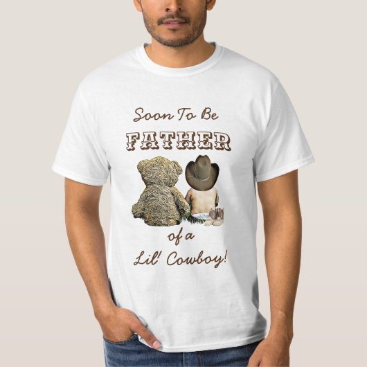 Binnenkort vader van een Lil' Cowboy & Teddy Bear T-shirt (Voorkant)